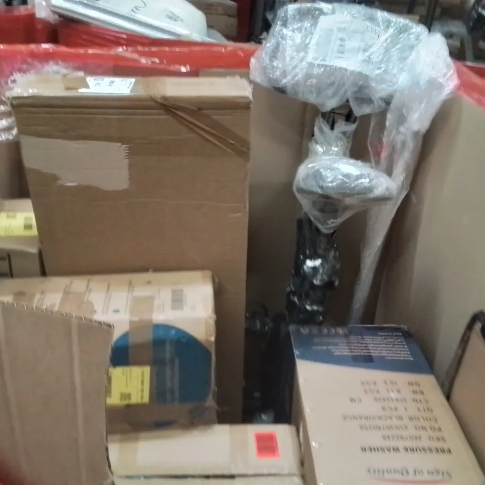 PALLET OF ASSORTED HOUSEHOLD GOODS AND PRODUCTS TO INCLUDE;FLOATING SHELVES,CHAFING DISH,YOGA MAT 