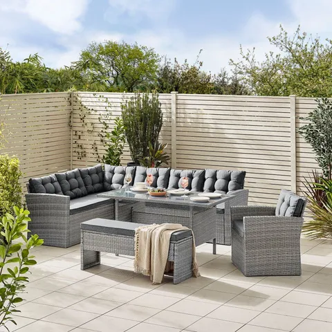 BOXED MARBELLA GREY OUTDOOR FURNITURE SET - INCOMPLETE (BOX 1 AND 2 ONLY, MISSING BOX 3) - 2 BOXES