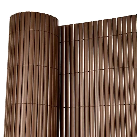 OYPLA 1M X 4M BROWN PVC OUTDOOR GARDEN FENCING PRIVACY SCREEN ROLL 