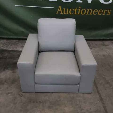 DESIGNER LEATHER UPHOLSTERED ARMCHAIR 