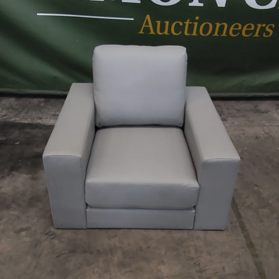DESIGNER LEATHER UPHOLSTERED ARMCHAIR 
