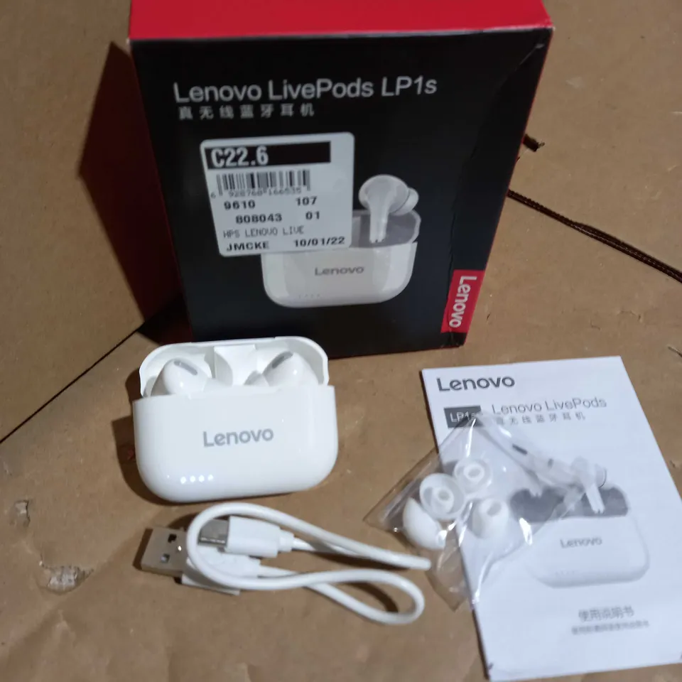 LENOVO LIVEPODS LP1s EARBUDS WHITE