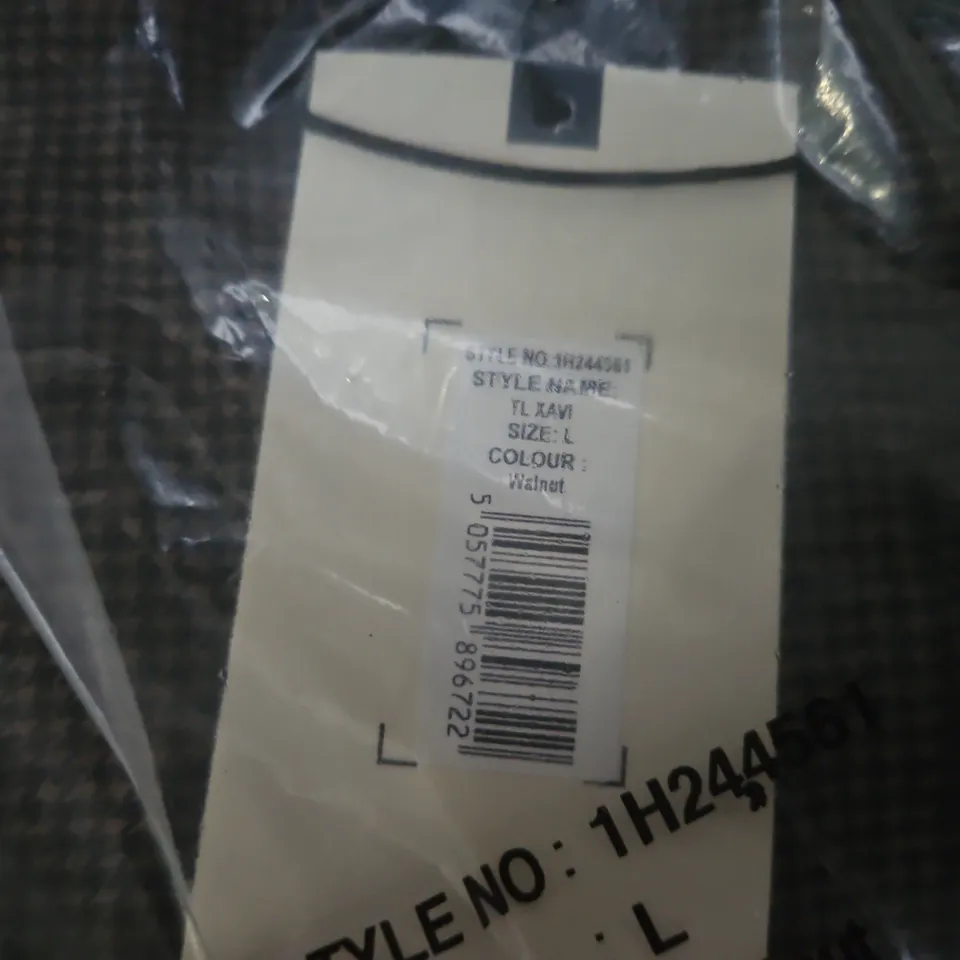 BAGGED TOKYO LAUNDRY MEN’S HOUNDSTOOTH JACKET – WALNUT, SIZE L