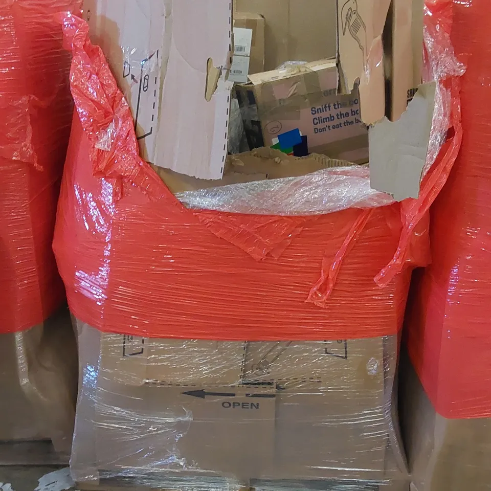 PALLET CONTAINING ASSORTED HOUSEHOLD PRODUCTS. INCLUDES SHOWER STOOL, INSECT KILLER, AIR PURIFIER AND HEATER FAN, DISPLAY PIECE ETC