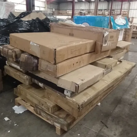 PALLET OF ASSORTED INCOMPLETE DESIGNER FURNITURE PARTS AND PIECES 