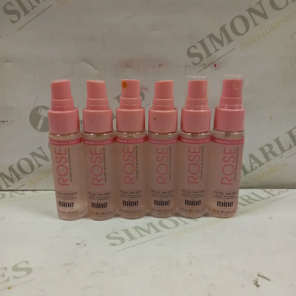 BOX OF 6 MINE ROSE INFUSED FACIAL TAN MIST - 6 X 30ML