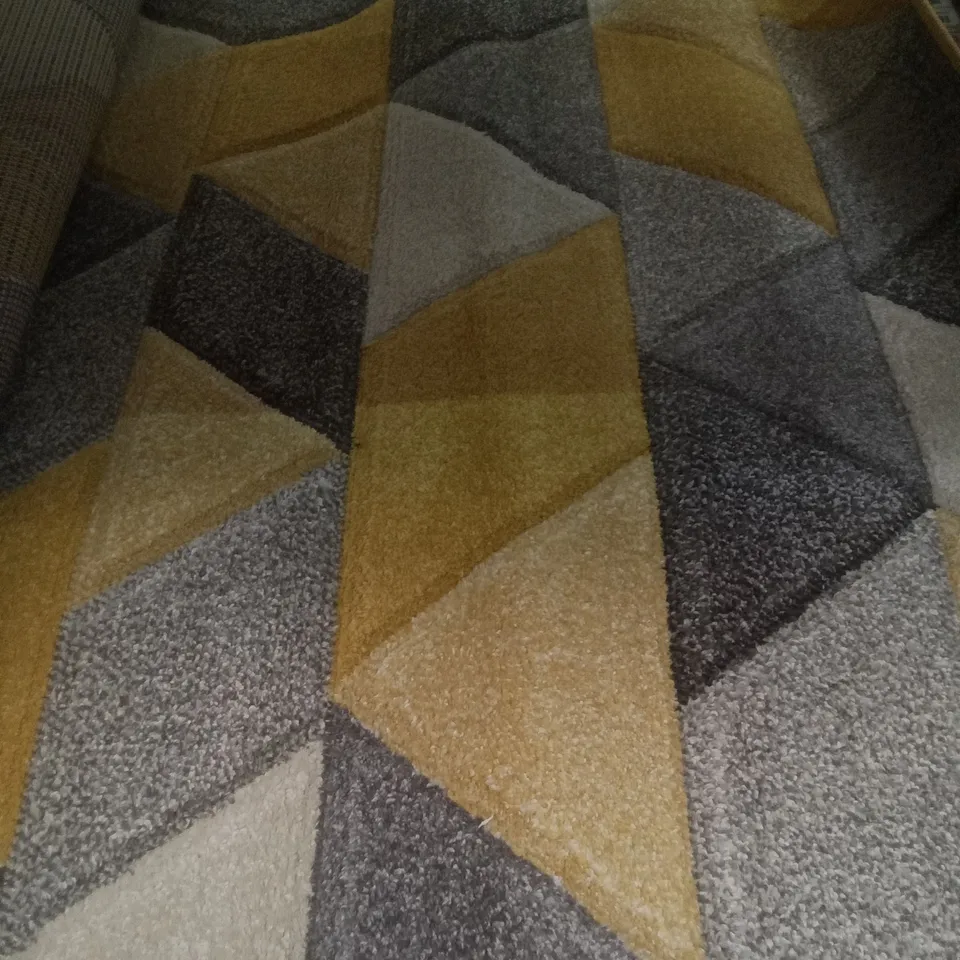 ENGELMAN TUFTED YELLOW/GREY/BLACK RUG 120X160CM
