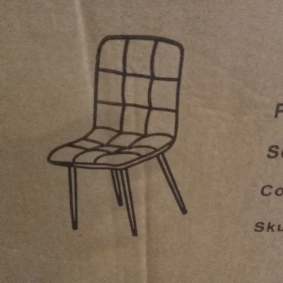 BOXED SET OF 4 KOSY KOALA ROCCO VELVET DINING CHAIRS - BLACK (1 BOX)