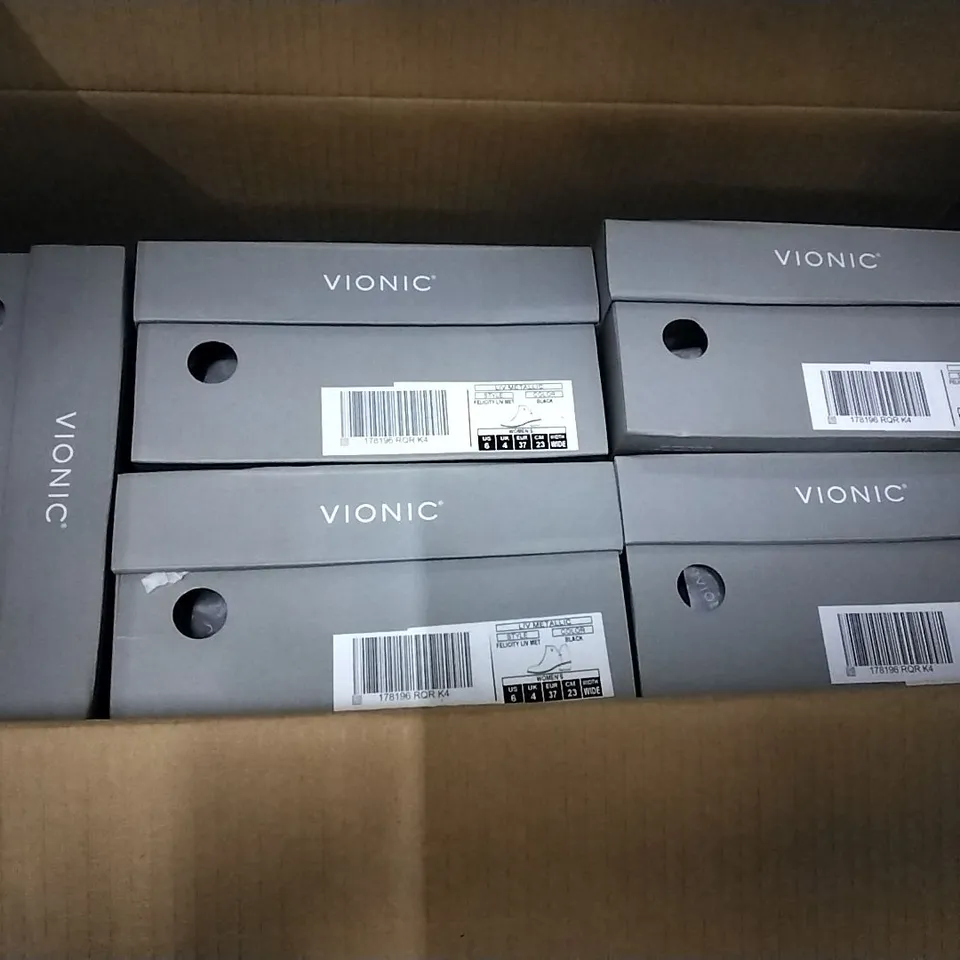 BOX OF 5 PAIRS OF FELICITY LIV METALLIC BLACK ANKLE BOOTS SIZE 4