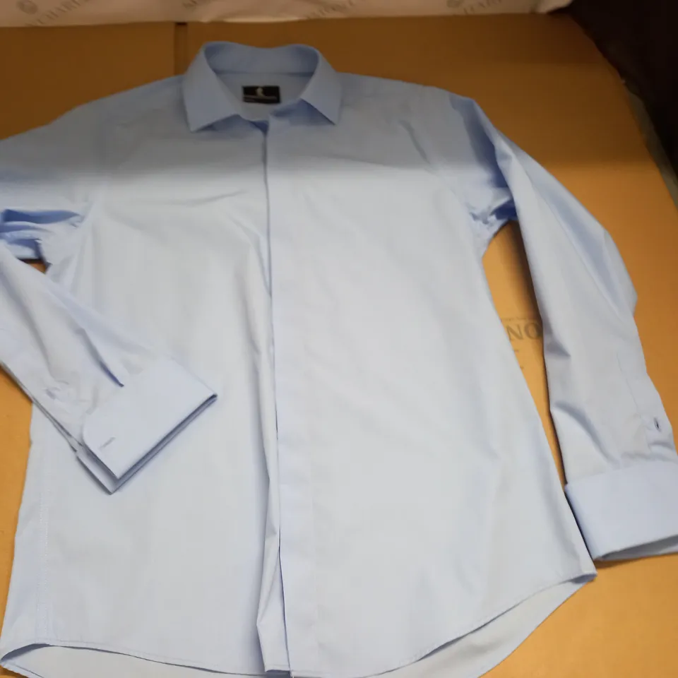 MOSES KUSHNER SLIM FIT BLUE LONG SLEEVE SHIRT - L