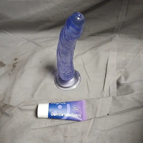 SILICONE 5" PURPLE DILDO WITH JOYHUB GENTLE LUBRICANT 