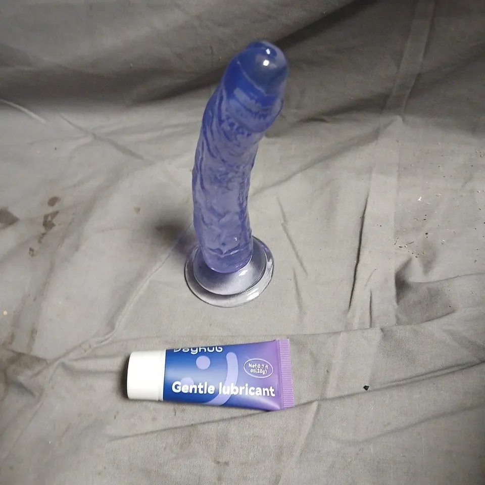 SILICONE 5" PURPLE DILDO WITH JOYHUB GENTLE LUBRICANT 