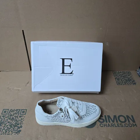 E. SHOES BY EMMA WHITE SNEAKERS – LEOPARD PRINT PANELS, UK SIZE 5 