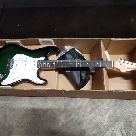 BOXED DISPLAY4TOP FULL-SIZE ELECTRIC GUITAR COMPLETE BEGINNER KIT - GREEN/WHITE