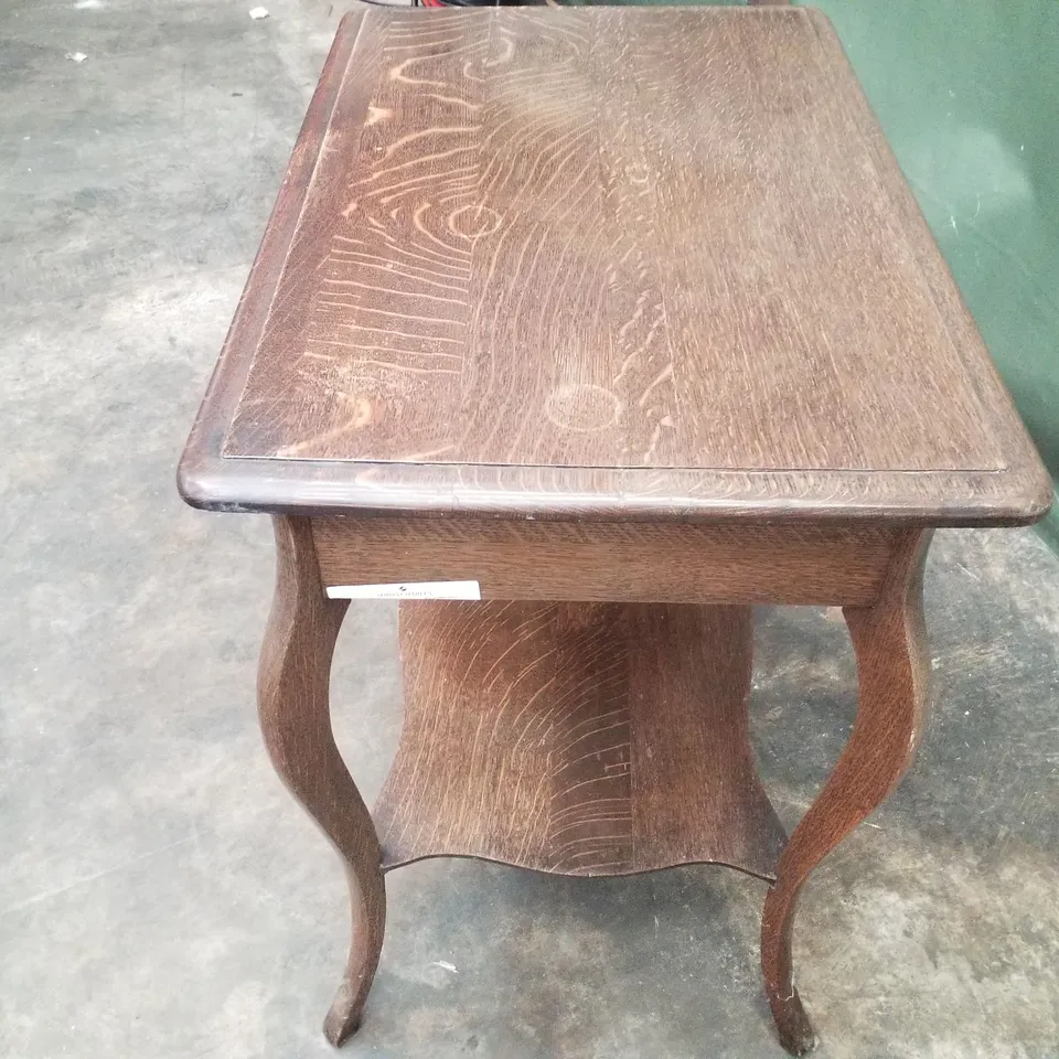 ANTIQUE OAK-VENEER 1-DRAWER SIDE TABLE 