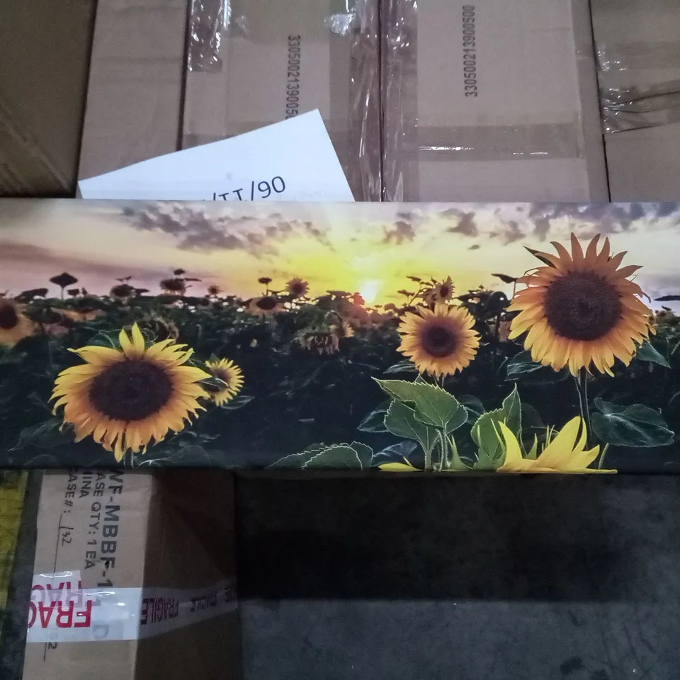 SUNFLOWER SUNSET FLORAL WRAPPED CANVAS