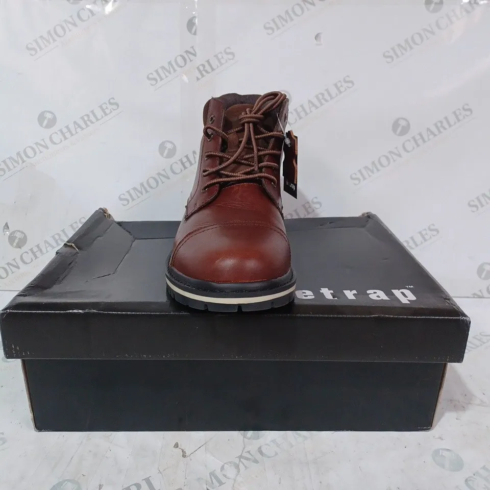 BOXED PAIR OF FIRETRAP AUBIN SHOES IN CAMEL COLOUR UK SIZE 10