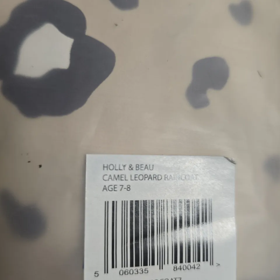 HOLLY & BEAU CAMEL LEOPARD COLOUR CHANGING RAINCOAT – AGE 7-8