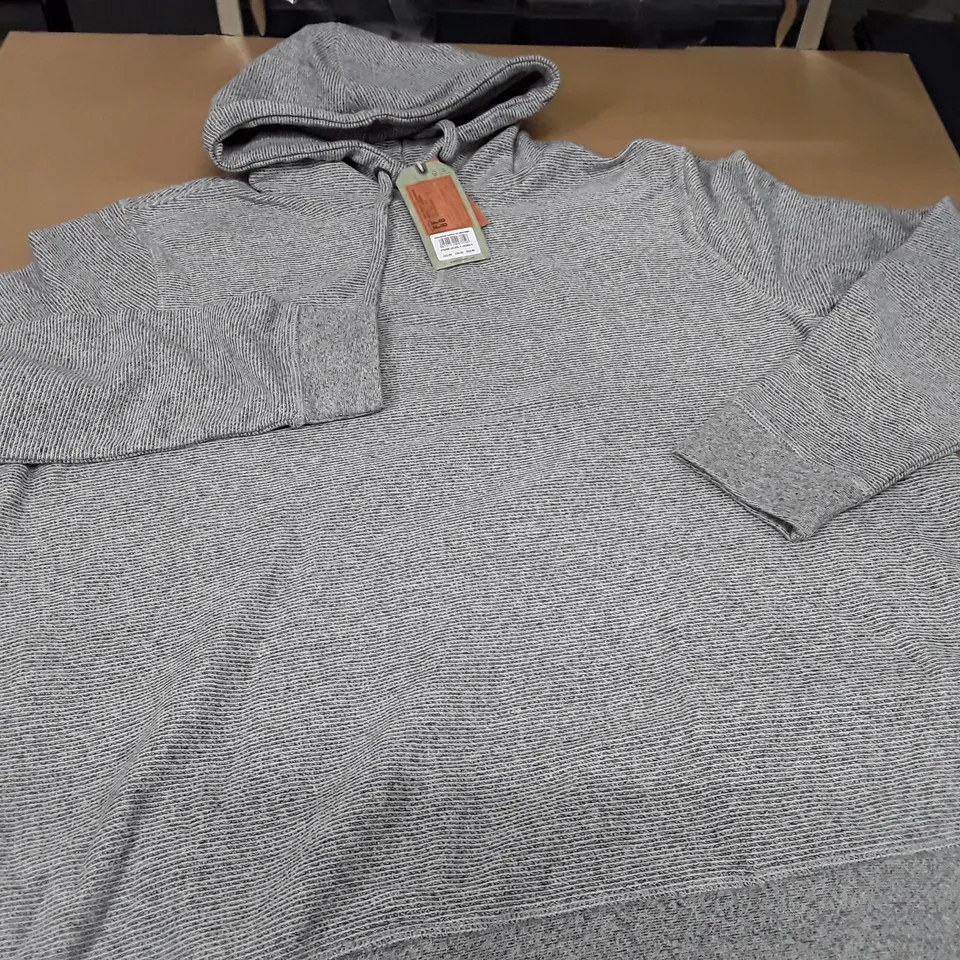 FAT FACE WINCHESTER WAFFLE HOODIE IN GREY MARL - UK XXL R