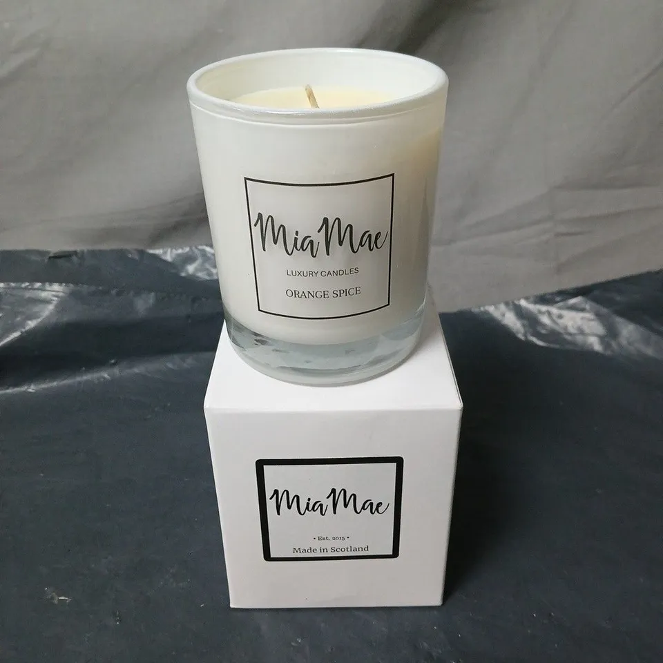 2 X MIA MAE MADE IN SCOTLAND CANDLES. ORANGE SPICE