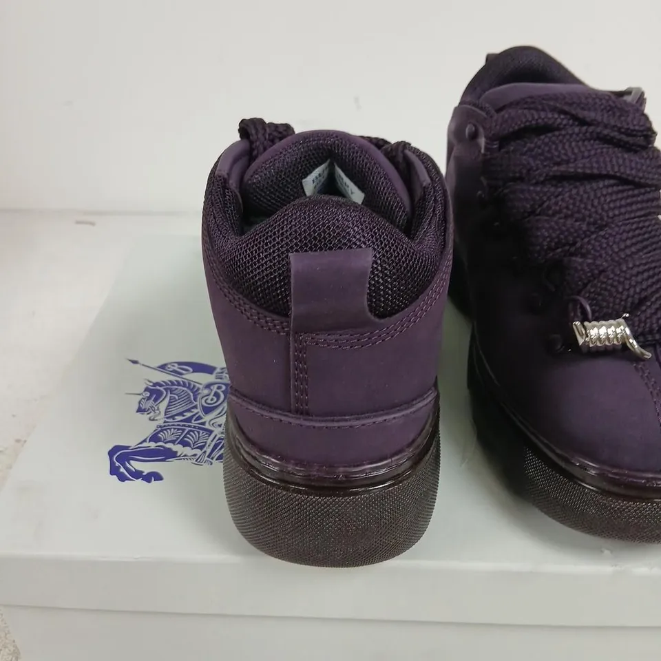 BURBERRY HIKING BOOTS ON RUBBER SOLE – AUBERGINE/PURPLE, UK4 (EU37)