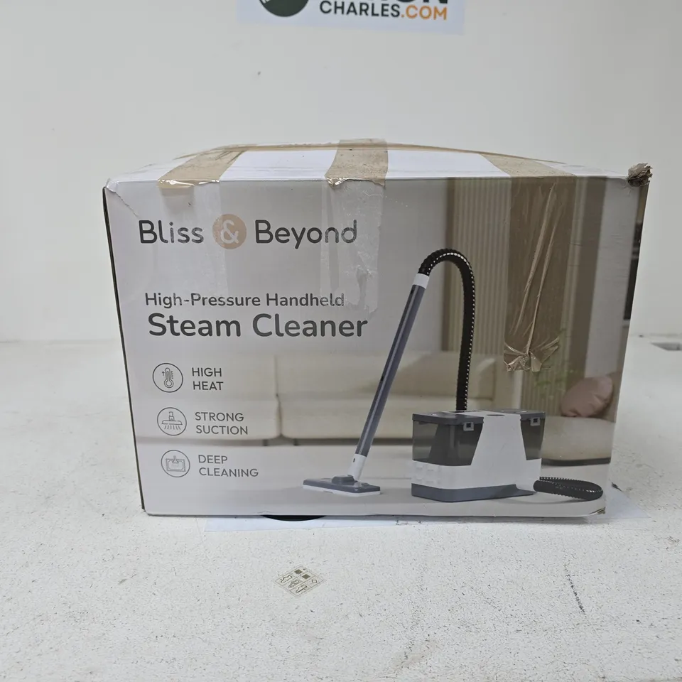BLISS & BEYOND HIGH-PRESSURE HANDHELD STEAM CLEANER – BOXED