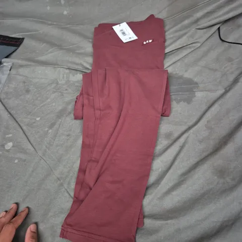 WOMEN'S BURGUNDY JERSEY LEGGINGS – UK 18