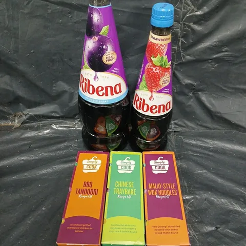 APPROXIMATELY 5 ASSORTED FOOD &DRINK ITEMS TO INCLUDE - RIBENA, SIMPLY COOK  - COLLECTION ONLY