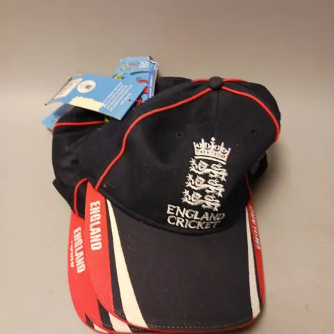 3 X ENGLAND CRICKET MENS TEAM BASEBALL CAPS 2005 WORLD CUP