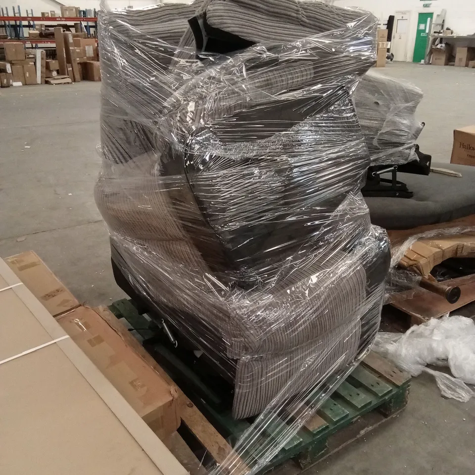 PALLET OF ASSORTED INCOMPLETE OR DAMAGED DESIGNER CHAIRS OR SOFAS