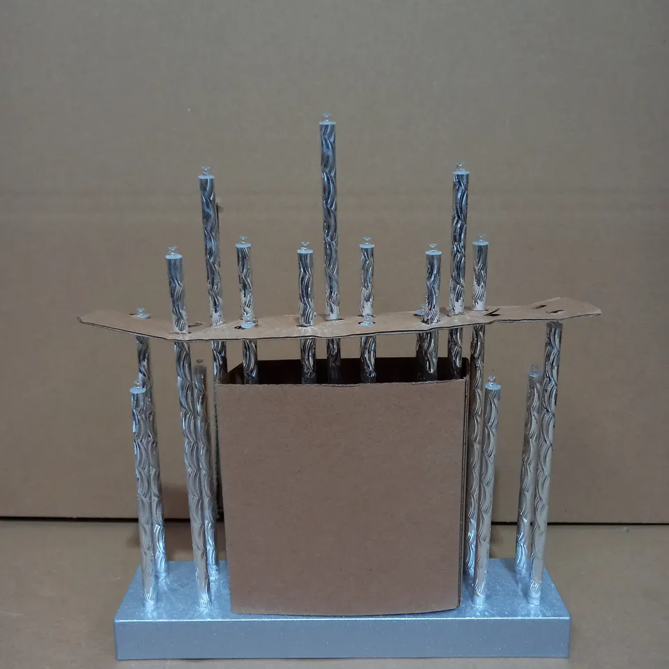 SILVER TUBE TABLE LIGHTS CHRISTMAS DECORATION RRP £17.99