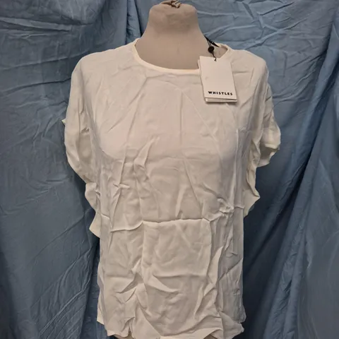 WHISTLES SHORT SLEEVE CREPE SHELL TOP – UK16