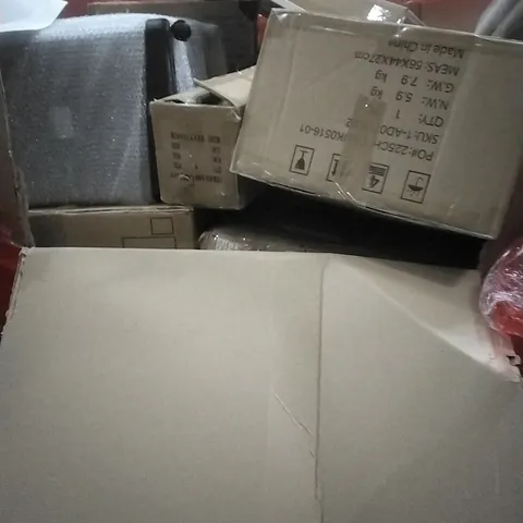 PALLET OF HOUSEHOLD ITEMS TO INCLUDE PICTURE FRAME, CHRISTMAS TREE, SPINNING CHAIR, CHAIR,TOILET SEAT AND OTHER ASSORTED ITEMS...