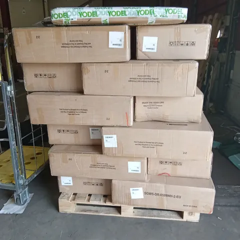 PALLET OF ASSORTED INCOMPLETE FURNITURE PARTS AND PIECES