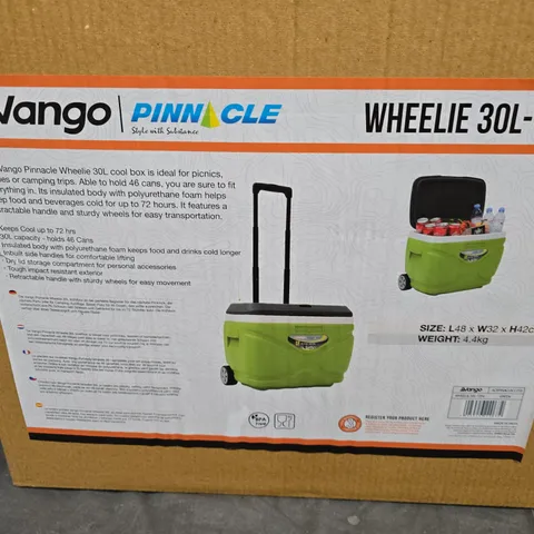 VANGO PINNACLE WHEELIE COOLER 30L/72HR – GREEN PORTABLE PICNIC BOX