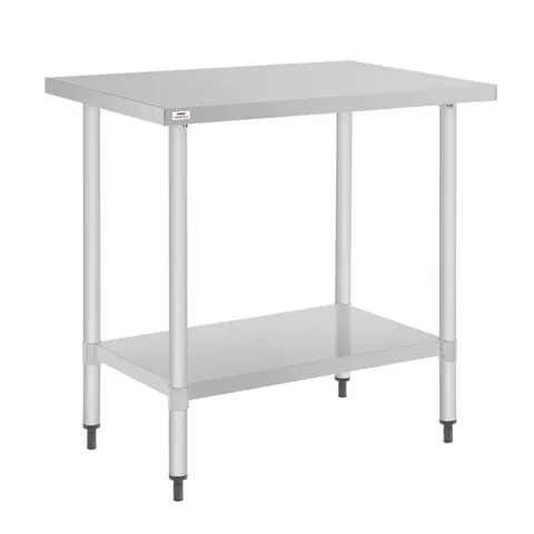 BOXED NISBETS ESSENTIALS SELF ASSEMBLY STAINLESS STEEL TABLE 800 X 600MM