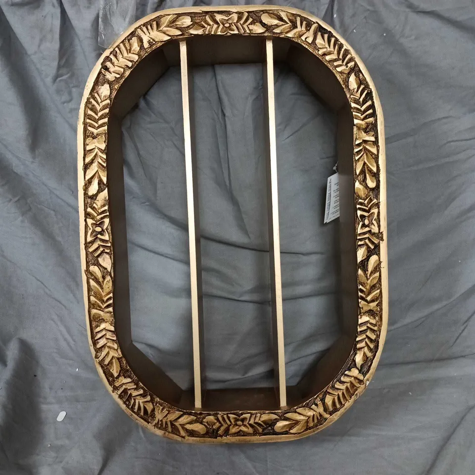 UO Home decorative wall frame with ornate gold leaf border, octagonal