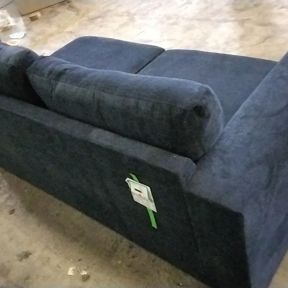QUALITY BRITISH DESIGNER NAVY BLUE FABRIC CORNER GROUP SOFA SECTION 