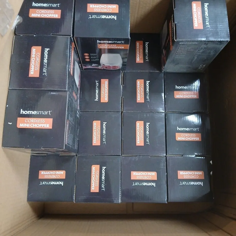 BOX OF APPROXIMATELY 20 HOMESMART CORDLESS MINI CHOPPERS