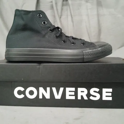 BOXED PAIR OF CONVERSE SHOES IN BLACK UK SIZE 6