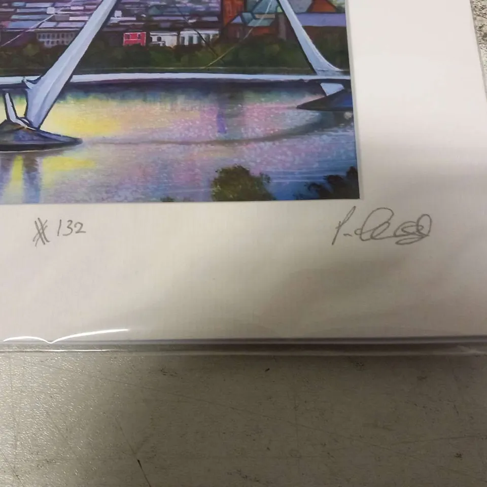 TWO SIGNED AND MOUNTED PAUL CAVANAGH PRINTS TO INCLUDE; WATERLOO STREET AND PEACE BRIDGE III
