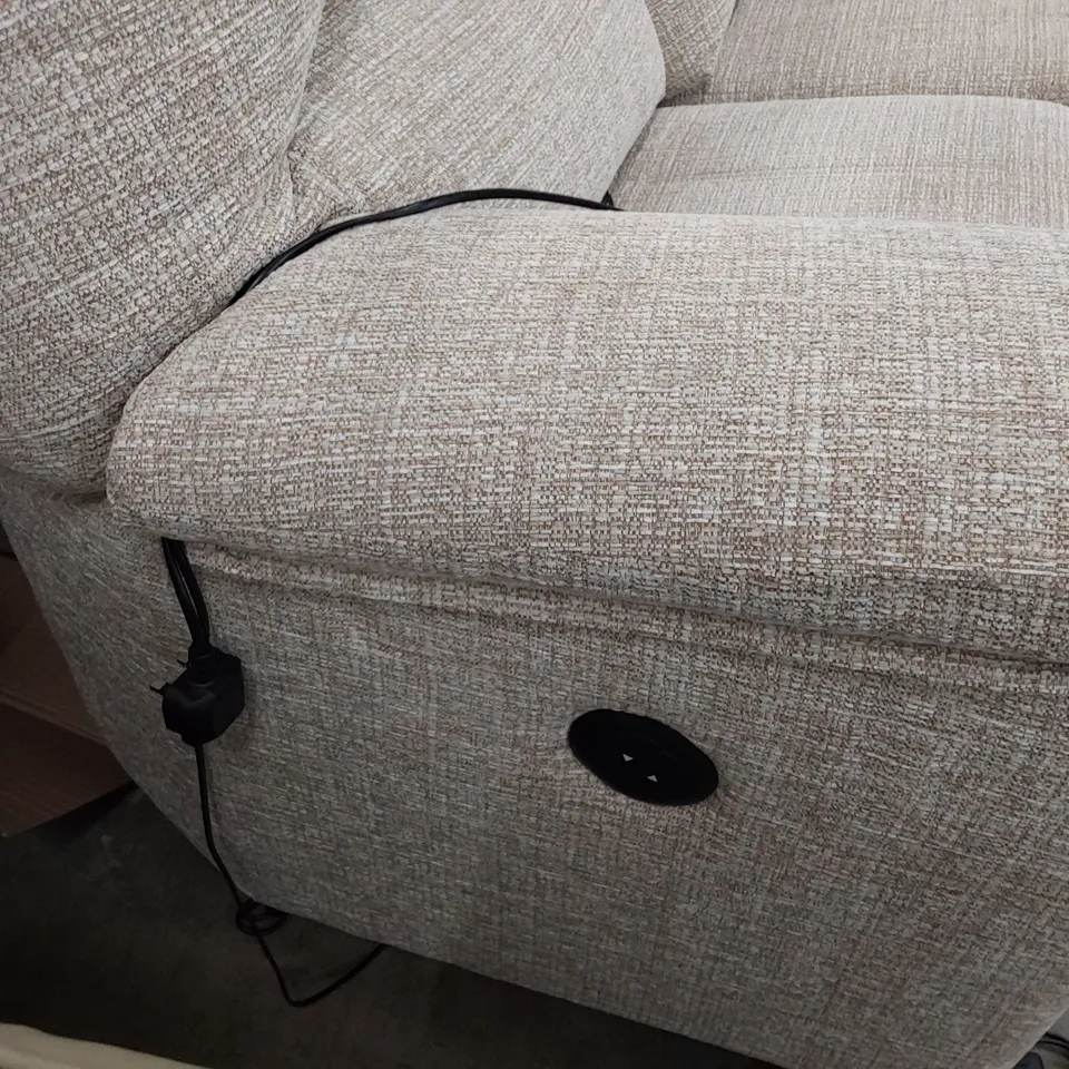 QUALITY BRITISH DESIGNER G PLAN CHLOE POWER RECLINING THREE SEATER SOFA LOOM CLAY FABRIC