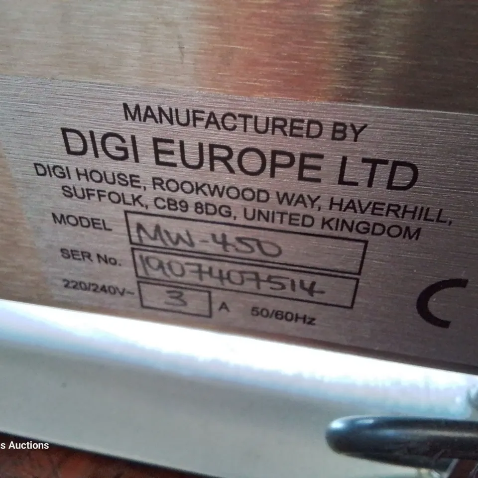 DIGI EUROPE COUNTERTOP TRAY WRAPPING MACHINE - STAINLESS STEEL - MODEL MW450 - 240V