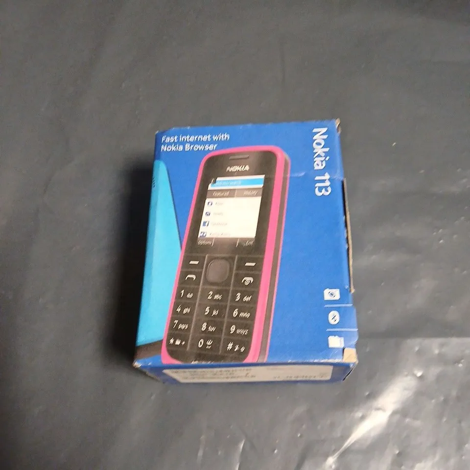 NOKIA 113 MOBILE PHONE – BLACK HANDSET WITH ORIGINAL BLUE RETAIL BOX