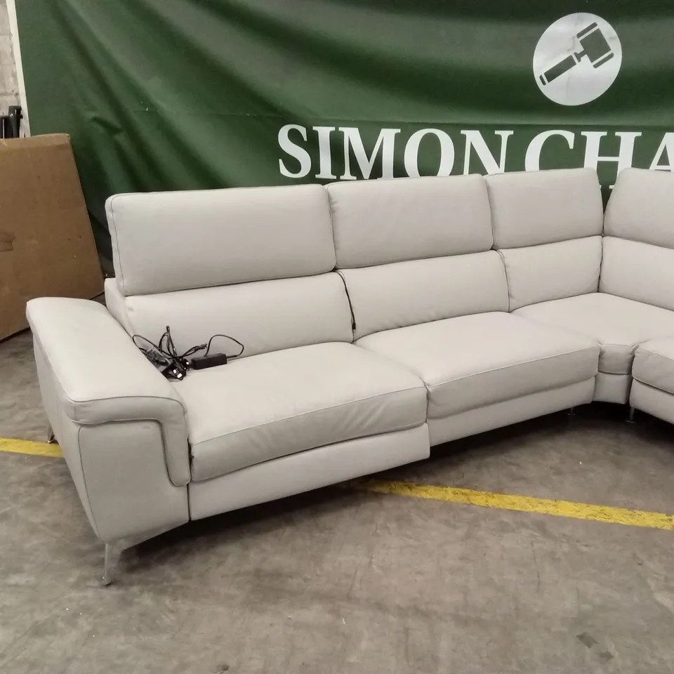 QUALITY DESIGNER ITALIAN MADE FLAVIO ELECTRIC RECLINER LEATHER CORNER SOFA