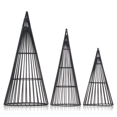 K BY KELLY HOPPEN SET OF 3 MEDIUM WIRE CONE TREES