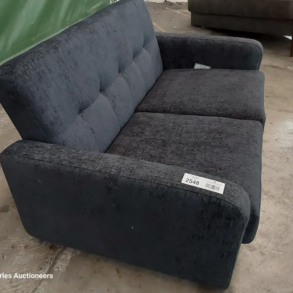 DESIGNER TWO SEATER SOFA CHARCOAL FABRIC 