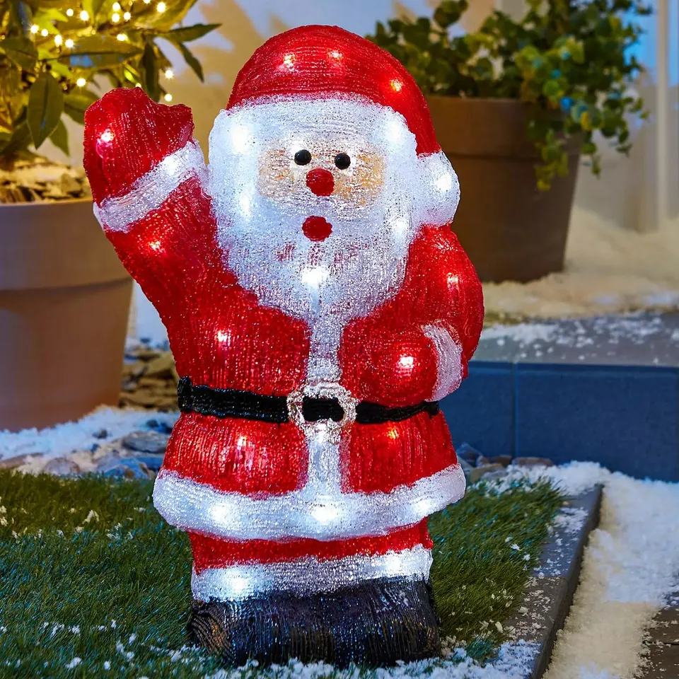 THREE KINGS SANTA ACRYLIC BATTERY OPERATED OUTDOOR CHRISTMAS LIGHT