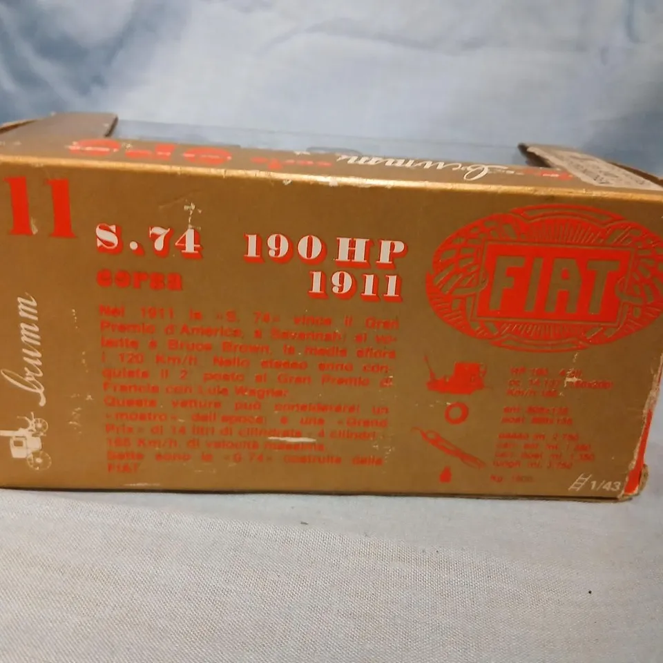 BRUMM 1:43 FIAT 190 HP 1911 DIE-CAST MODEL CAR – NO. 37 (BOXED)