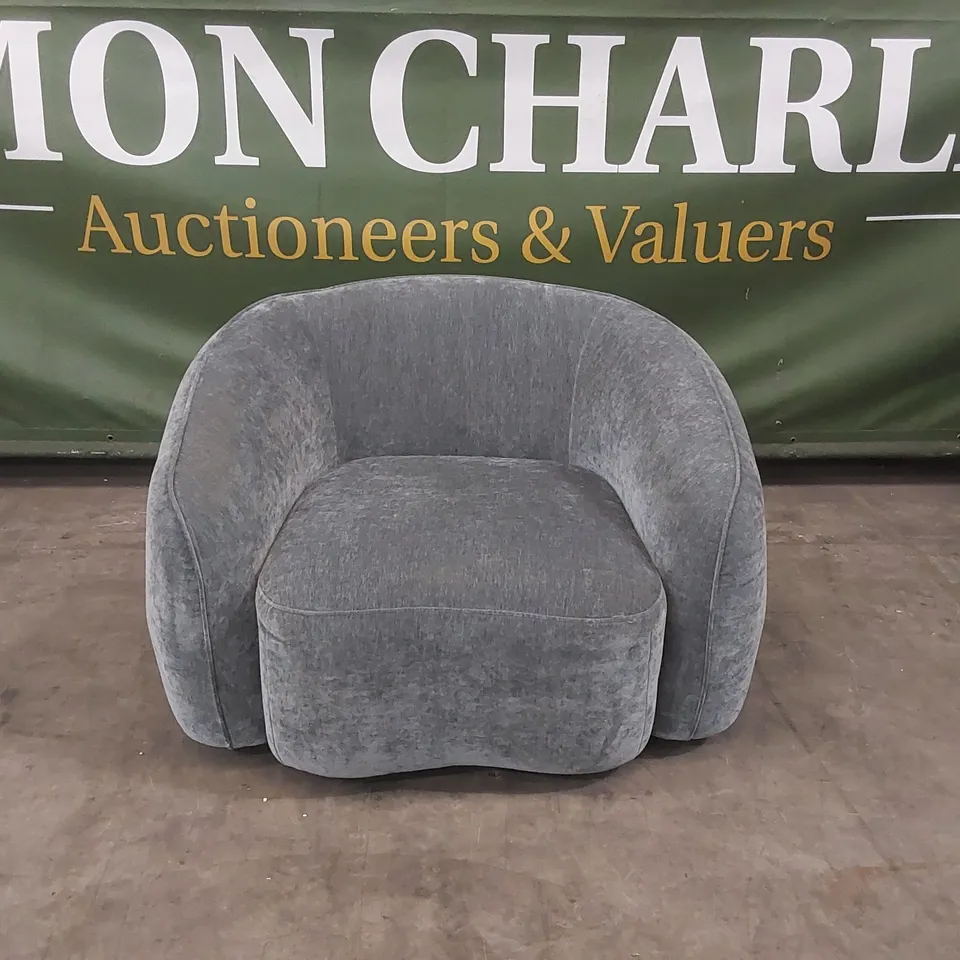 DANETTI ZOEY BLUE GREY FABRIC ARMCHAIR